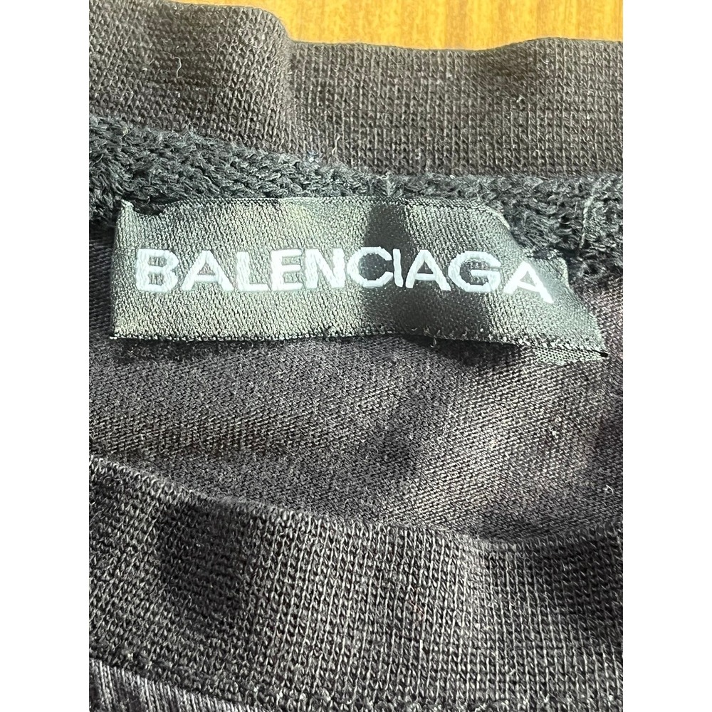 Balenciaga I Love U Graphic T-Shirt Black Cotton Short Sleeve Tee - Picture 3 of 5
